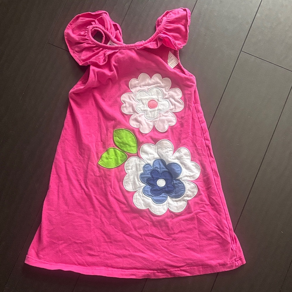 Blueberi Boulevard Pink Dress with Floral Detail